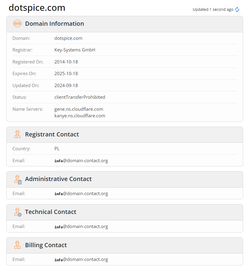 Historia firmy w postaci analizy domeny Dotspice